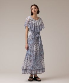 グレイスコンチネンタルフルーツ柄シフォンロングワンピース 9/9特価】グレイスコンチネンタルフルーツ柄シフォンロング