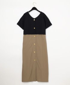 グレースコンチネンタル 24AW ワンピース ロング 38 ベージュ パープル セール】 サテンレイヤードワンピース （ロング・マキシ丈