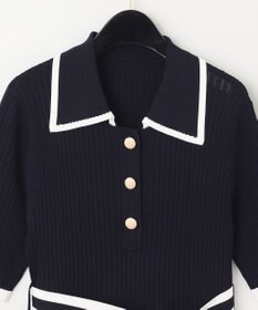 グレースクラス　グレースコンチネンタル　ニットバイカラーワンピース ニットバイカラーワンピース / GRACE CONTINENTAL | GRACE
