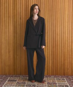 GRACE CONTINENTAL サテンボウ付テーラードジャケット ブラウン