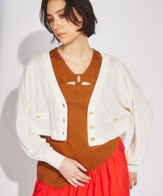 GRACE CONTINENTAL ショートルーズニットカーディガン