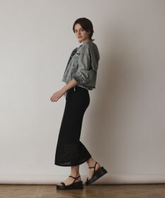 GRACE CONTINENTAL メッシュタイトニットスカート