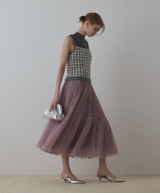 GRACE CONTINENTAL ツイードベアニットトップ