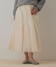 GRACE CONTINENTAL チュールティアードスカート キナリ