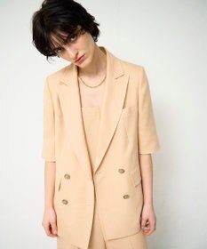 GRACE CONTINENTAL リネンタッチハーフスリーブジャケット