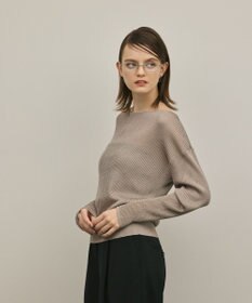 GRACE CONTINENTAL ラメリブクルーニットトップ