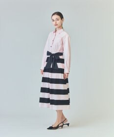 GRACE CONTINENTAL ボーダーコンビシャツワンピース