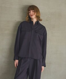 GRACE CONTINENTAL トリアセカルゼシャツ ネイビー