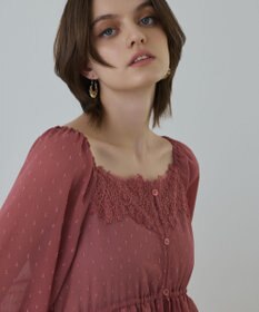 GRACE CONTINENTAL レースコンビカットジャガードワンピース