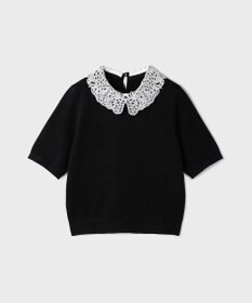 GRACE CONTINENTAL レースカラーラメニットトップ