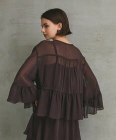 GRACE CONTINENTAL シフォンフリルポンチョ