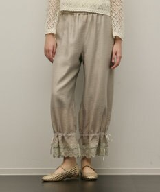 GRACE CONTINENTAL ドロストクロップドパンツ カーキ
