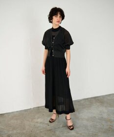 GRACE CONTINENTAL ラメシアープリーツニットワンピース