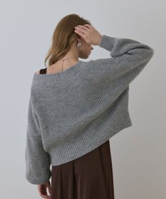 GRACE CONTINENTAL サテンレースニットワンピース