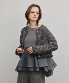 GRACE CONTINENTAL ツイードニットカーディガン