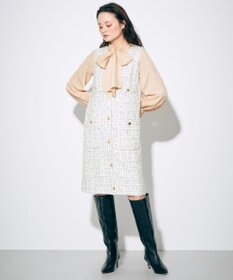 グレースコンチネンタル ツイード ラメ ジャンパースカート 定価49500