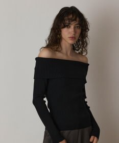 GRACE CONTINENTAL オフショルリブニットトップ