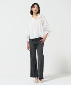 GRACE CONTINENTAL フリルカラーシアーカフタンブラウス