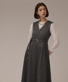 GRACE CONTINENTAL ストライプジャージワンピース