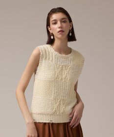 GRACE CONTINENTAL パッチワークニットトップ