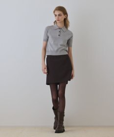 GRACE CONTINENTAL ウールギャバミニスカート