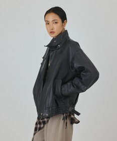 GRACE CONTINENTAL フェイクレザーブルゾン