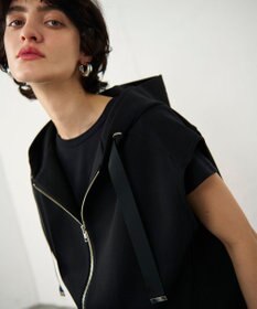 GRACE CONTINENTAL フードノースリーブ トップ