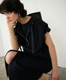 GRACE CONTINENTAL フードノースリーブ トップ