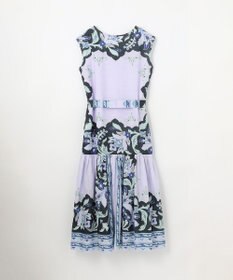 GRACE CONTINENTAL フレームプリントギャザーワンピース