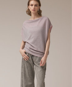 GRACE CONTINENTAL ラメドレープカットトップ ピンク