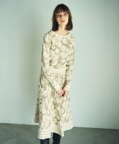 GRACE CONTINENTAL フローラルラメニットスカート