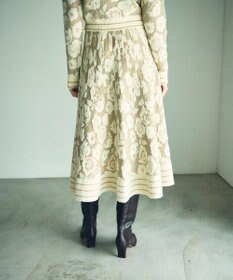 GRACE CONTINENTAL フローラルラメニットスカート