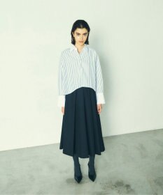 グレイッシュピンクのミモレスカート ミモレ丈タックフレアスカート / GRACE CONTINENTAL | GRACE