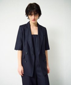 GRACE CONTINENTAL リネンタッチハーフスリーブジャケット