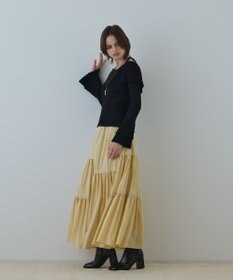 GRACE CONTINENTAL ティアードロングスカート イエロー