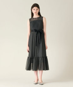 GRACE CONTINENTAL プリーツロングドレス グレー