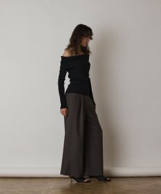 GRACE CONTINENTAL オフショルリブニットトップ