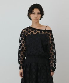 GRACE CONTINENTAL ドットチュールトップ