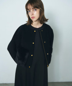 GRACE CONTINENTAL ファーポケットリバージャケット ブラック