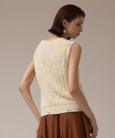 GRACE CONTINENTAL パッチワークニットトップ