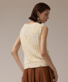 GRACE CONTINENTAL パッチワークニットトップ