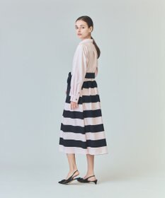 GRACE CONTINENTAL ボーダーコンビシャツワンピース