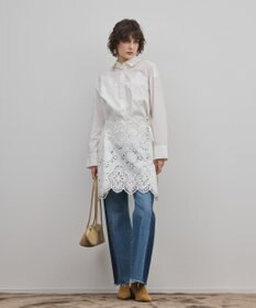 GRACE CONTINENTAL カット刺繍イレギュラーシャツ ホワイト