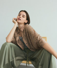 GRACE CONTINENTAL ダブルサテンイージーパンツ