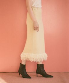 GRACE CONTINENTAL ラメフェザーフリンジスカート
