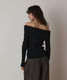 GRACE CONTINENTAL オフショルリブニットトップ