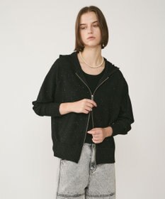 GRACE CONTINENTAL スパンコールニットパーカー