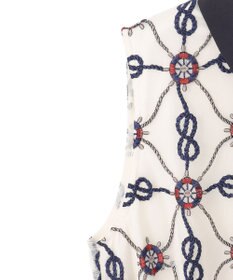 美品　GRACE CONTINENTAL マリン刺繍チュールワンピース　ホワイト マリン刺繍チュールワンピース / GRACE CONTINENTAL | GRACE