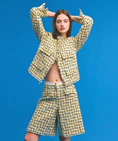 GRACE CONTINENTAL チュールヤーンツイードパンツ