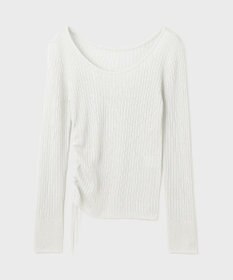 GRACE CONTINENTAL ラメリブクルーネックトップ